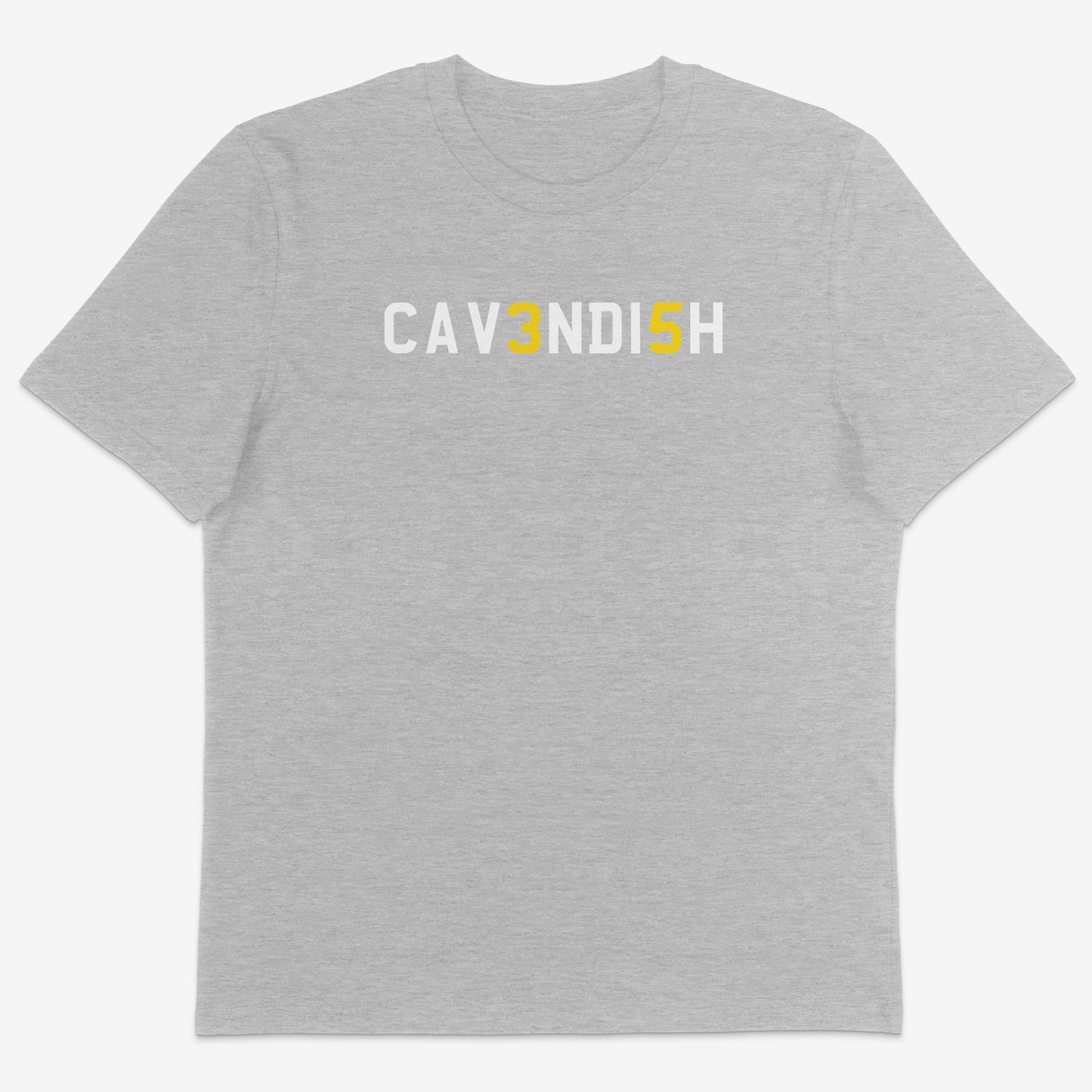 Cavendish 35 Organic Tee white text