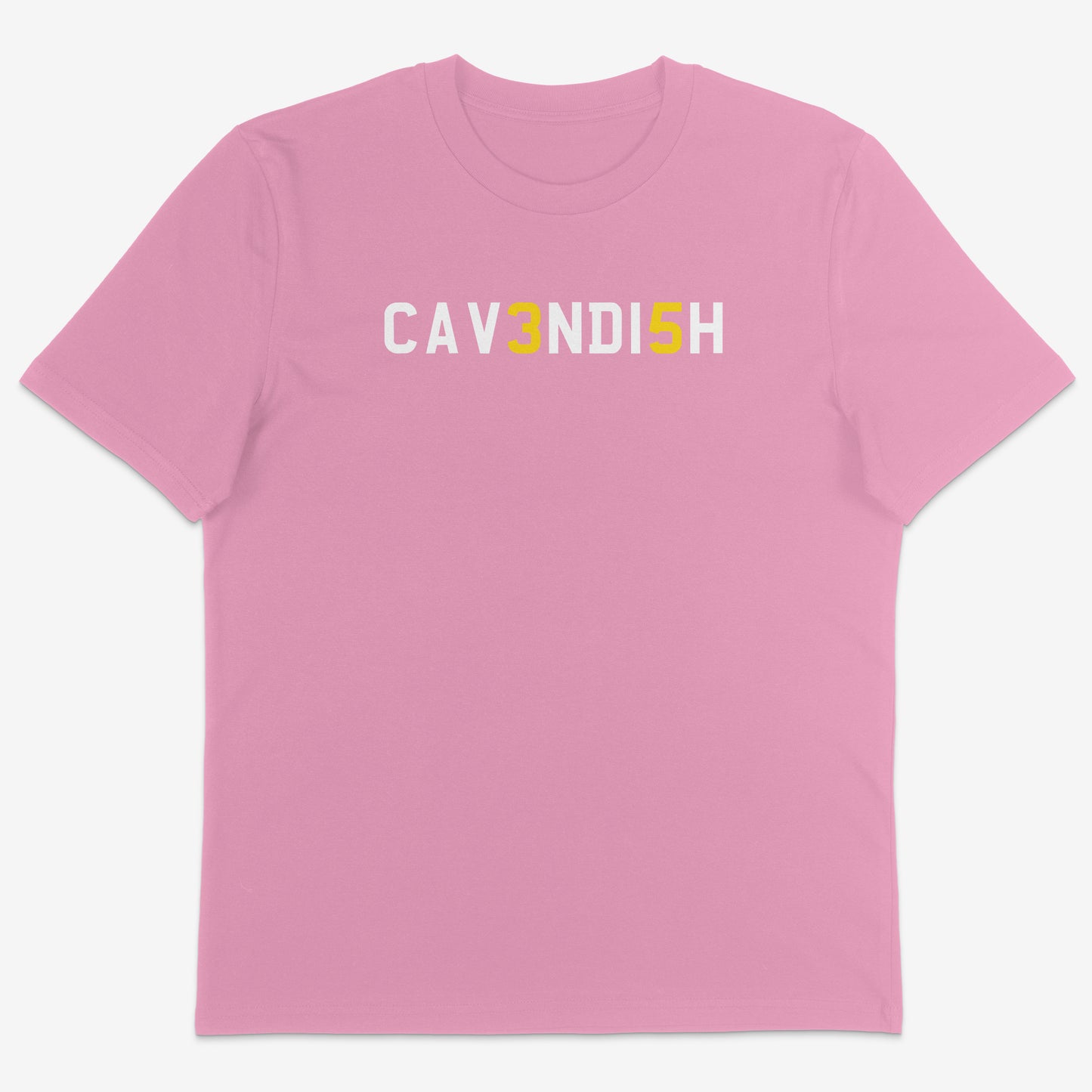 Cavendish 35 Organic Tee white text