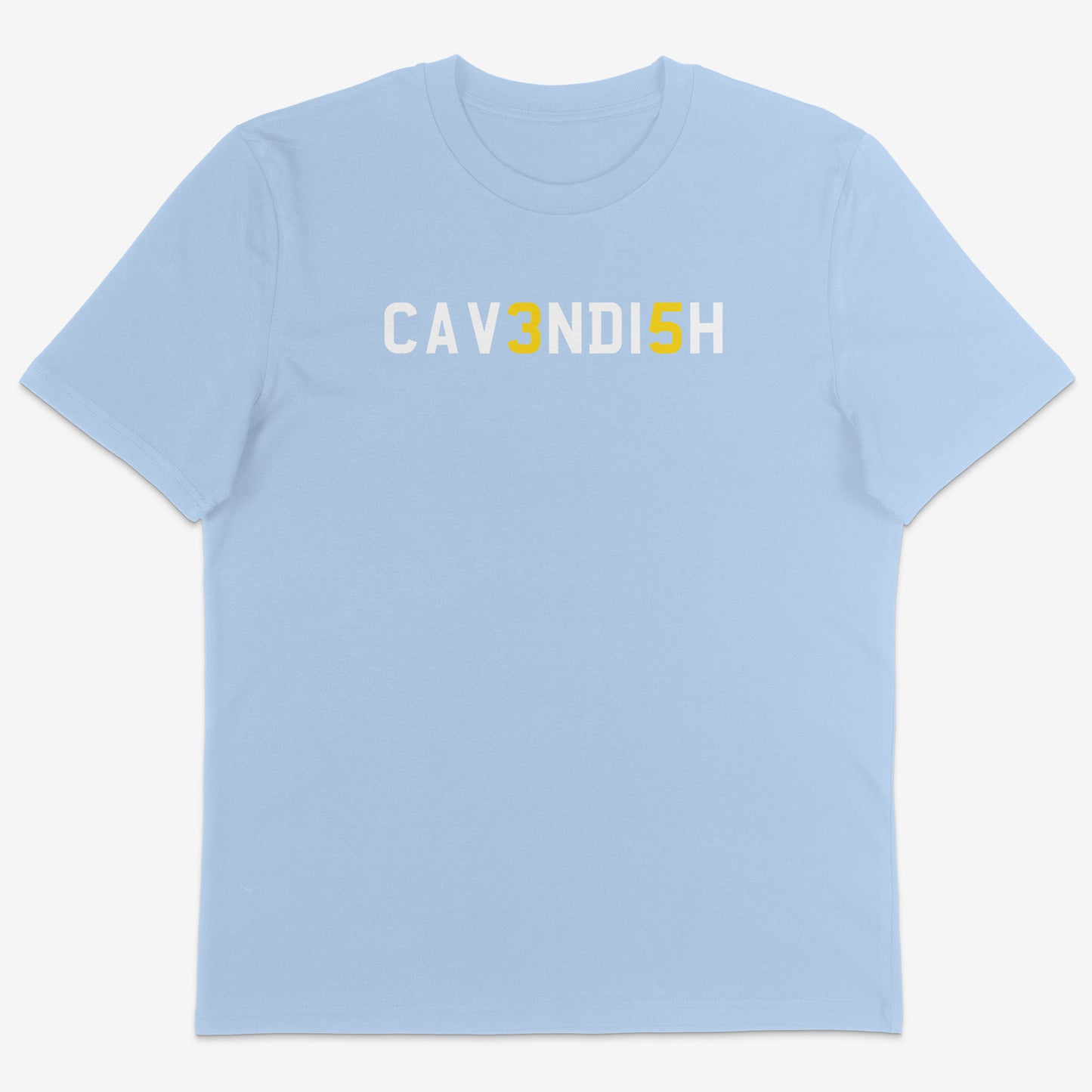 Cavendish 35 Organic Tee white text