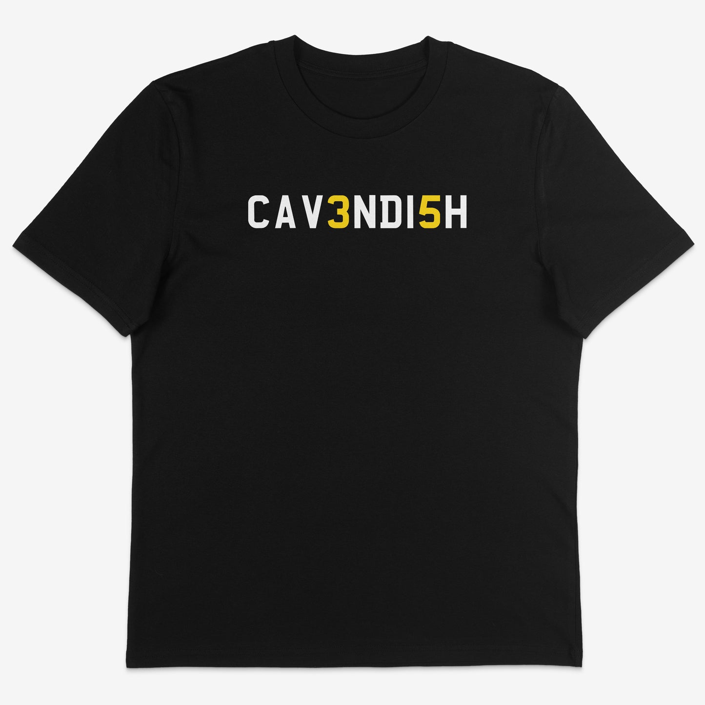 Cavendish 35 Organic Tee white text