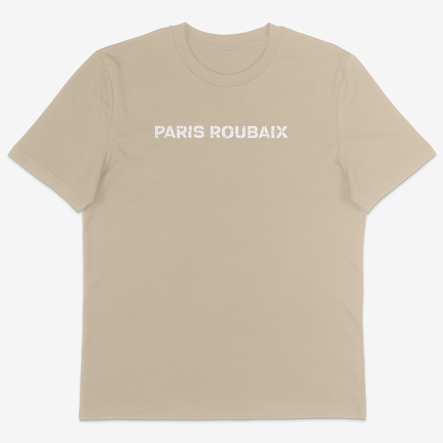 Paris Roubaix Organic Tee white text