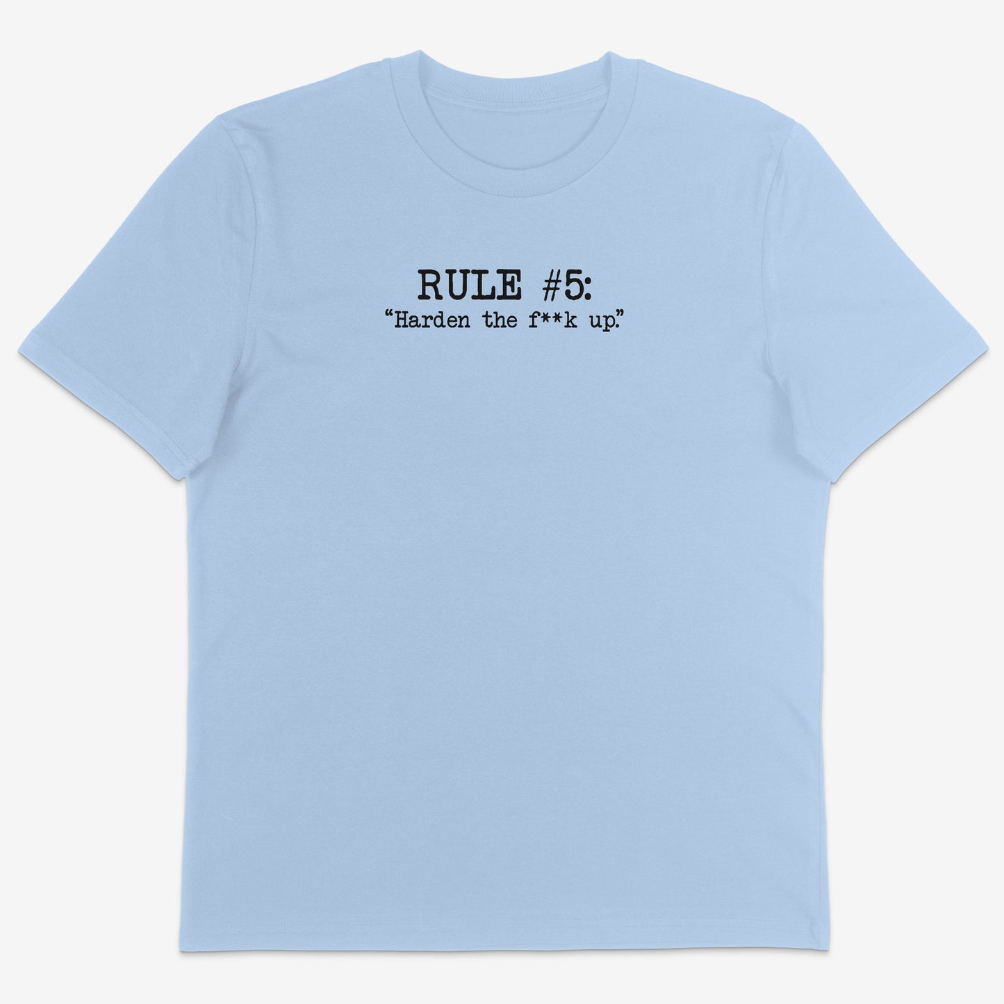 Rule#5 Organic Tee black text