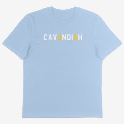 Cavendish 35 Organic Tee white text