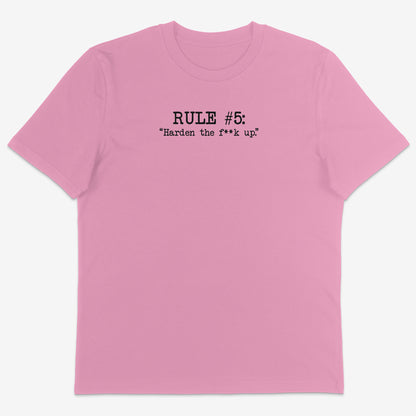 Rule#5 Organic Tee black text
