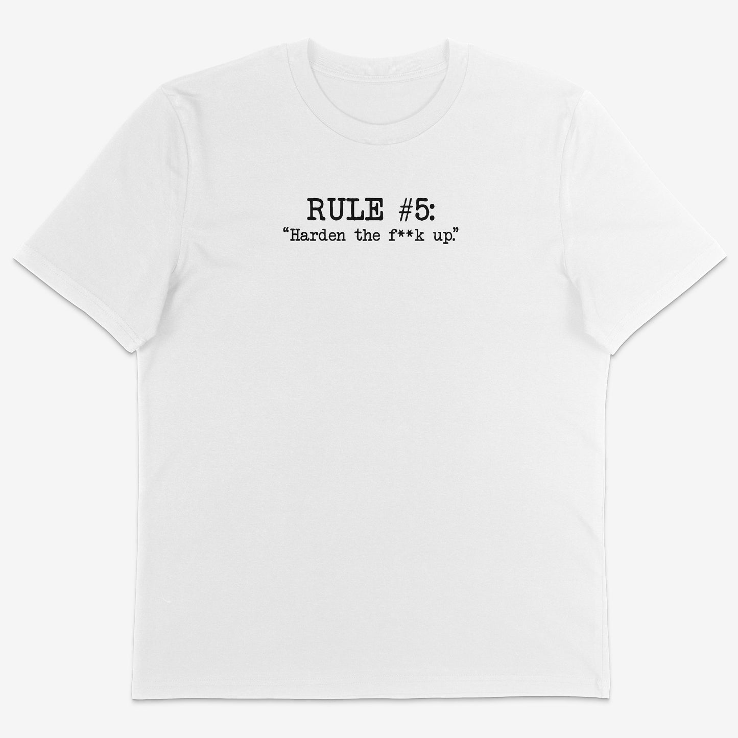 Rule#5 Organic Tee black text