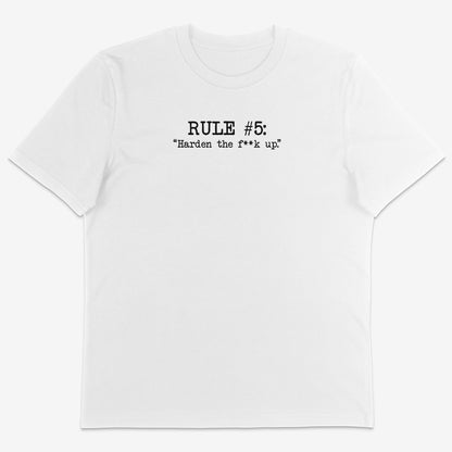 Rule#5 Organic Tee black text